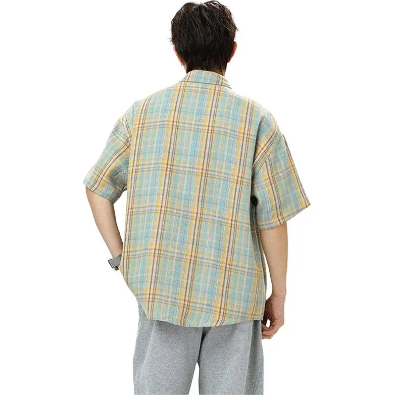 DARK HORSE Shirts Unisex Yellow Blue Plaid-1