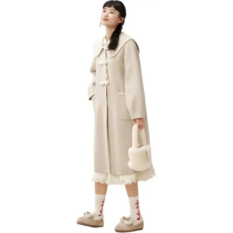 ZIHAN Coats Women's Beige Gold-1
