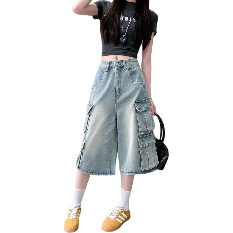 Mu Xiao Xin Denim Shorts Women's-3