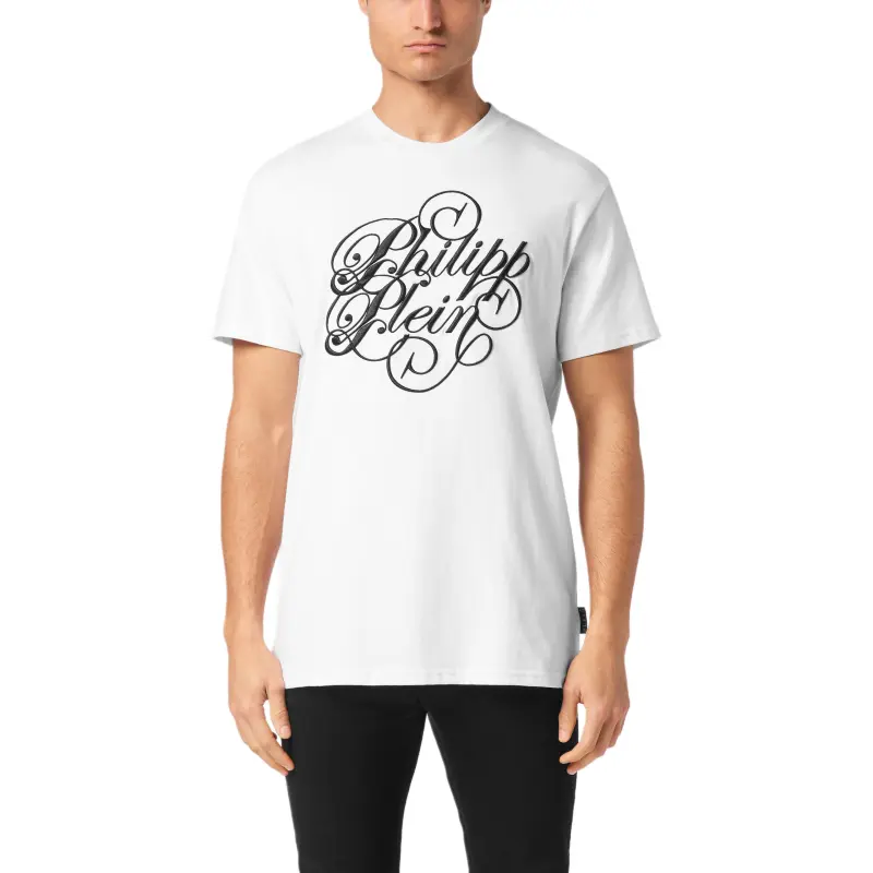 PHILIPP PLEIN Coursive embroidered T shirt-1
