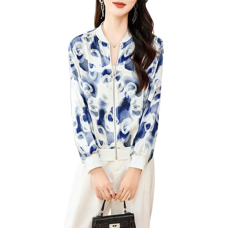 Yi Mengyuan Silk Jackets & Coats Women's Emerald Wave Blue-2