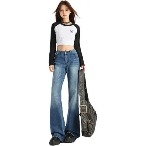 LIGEMAN Jeans Women's Vintage Blue