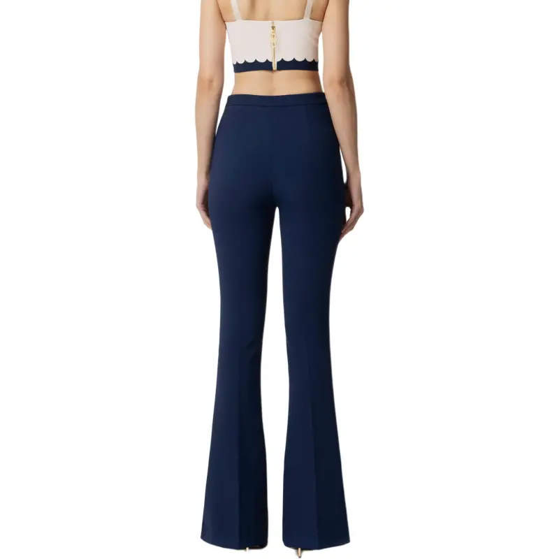 Elisabetta Franchi Crêpe Bell Bottom Trousers-1