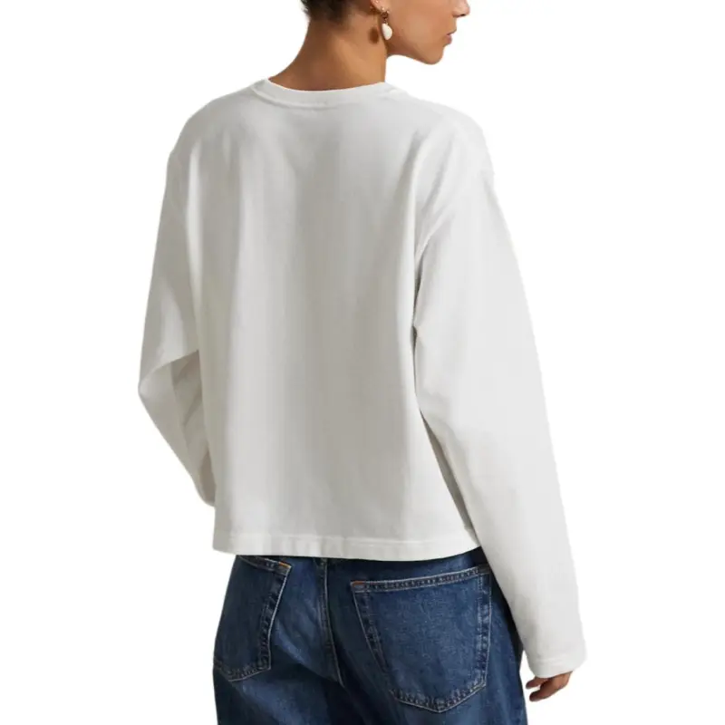Polo Ralph Lauren Drop Shoulder Sleeve T Shirt Women's White-2