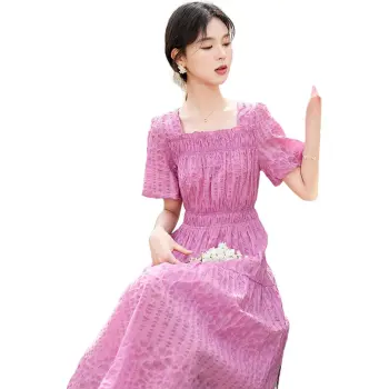 Like The Age Of Water Short Sleeved Dress Women's Rose Red