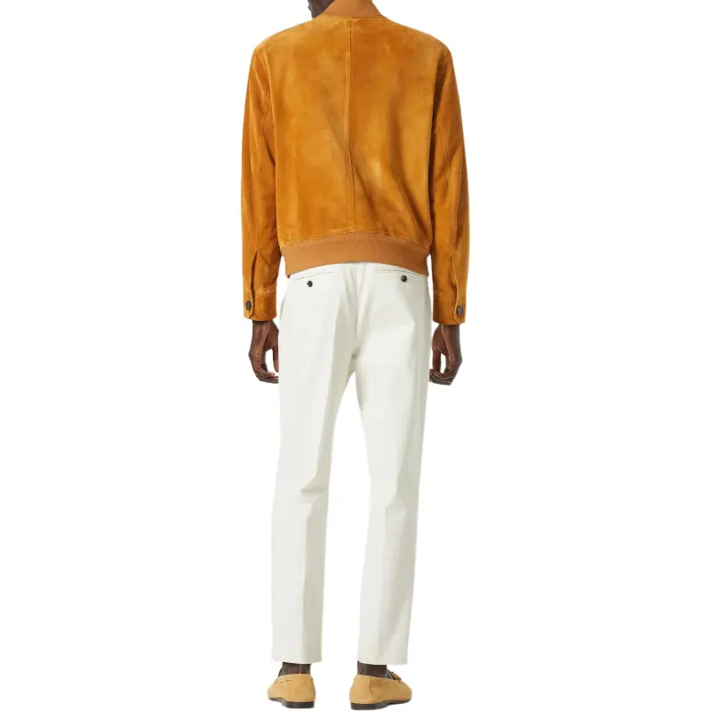 Loro Piana Leather Jacket Men's Yellow-4