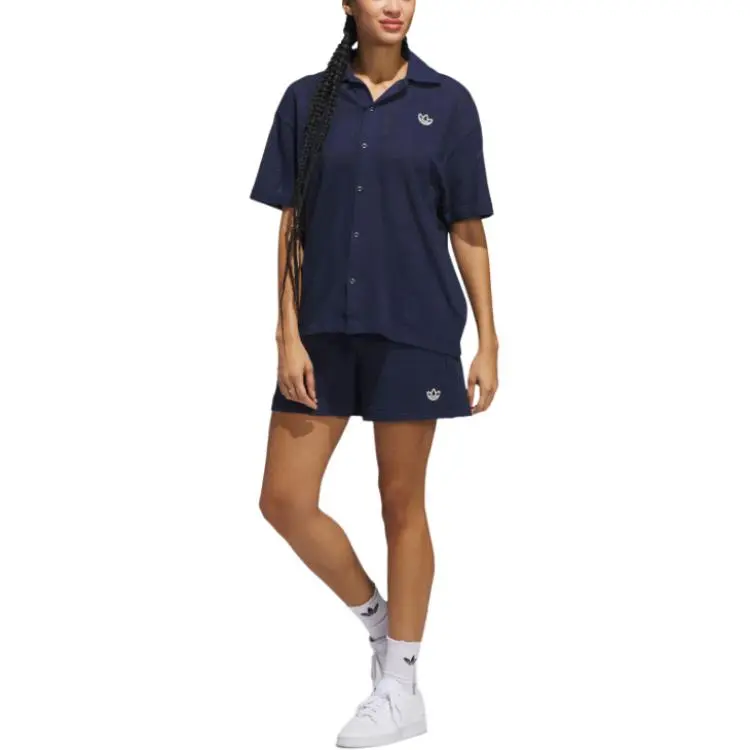 Adidas Originals KNIT SHORTS Sports Shorts Unisex Dark Indigo/Wonder White-3