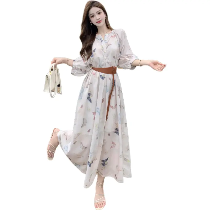 Mu Xiao Xin Long Sleeved Dress Women's-3