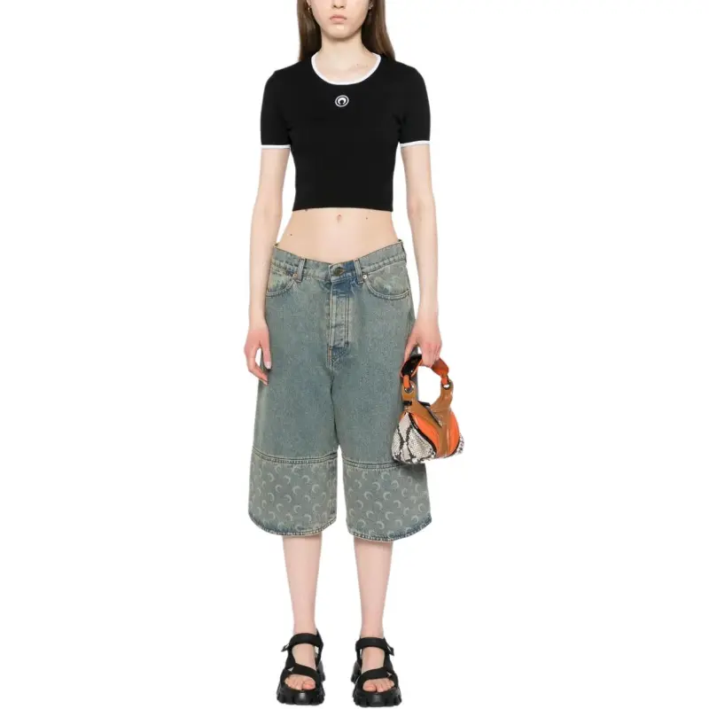 Marine Serre Moon logo Cropped Top-1
