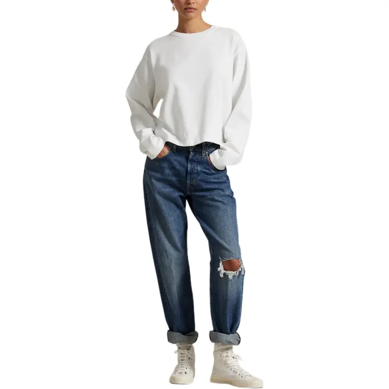 Polo Ralph Lauren Drop Shoulder Sleeve T Shirt Women's White-1