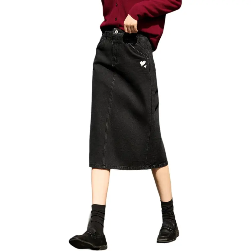 XWI Denim Long Skirt Women's Black-2