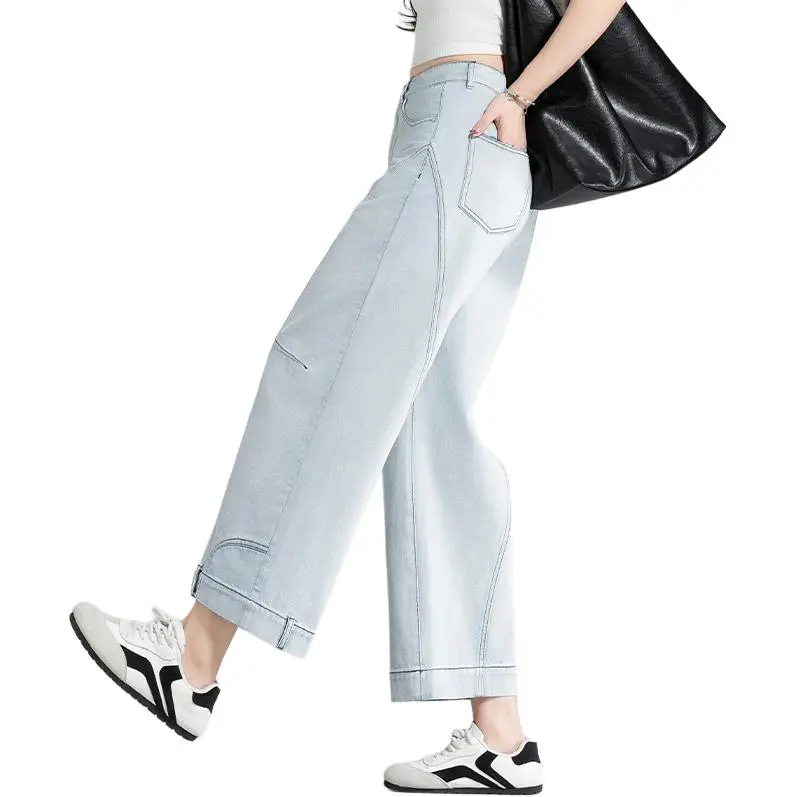 You cow me pants Jeans Women's White Blue-3