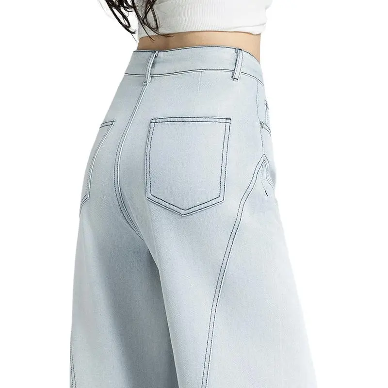 You cow me pants Jeans Women's White Blue-4