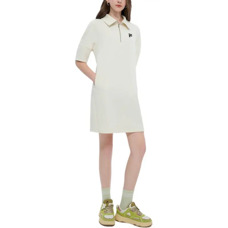 FILA FUSION LIFEFOB Collection Short Sleeved Dress Women's Ivory-3