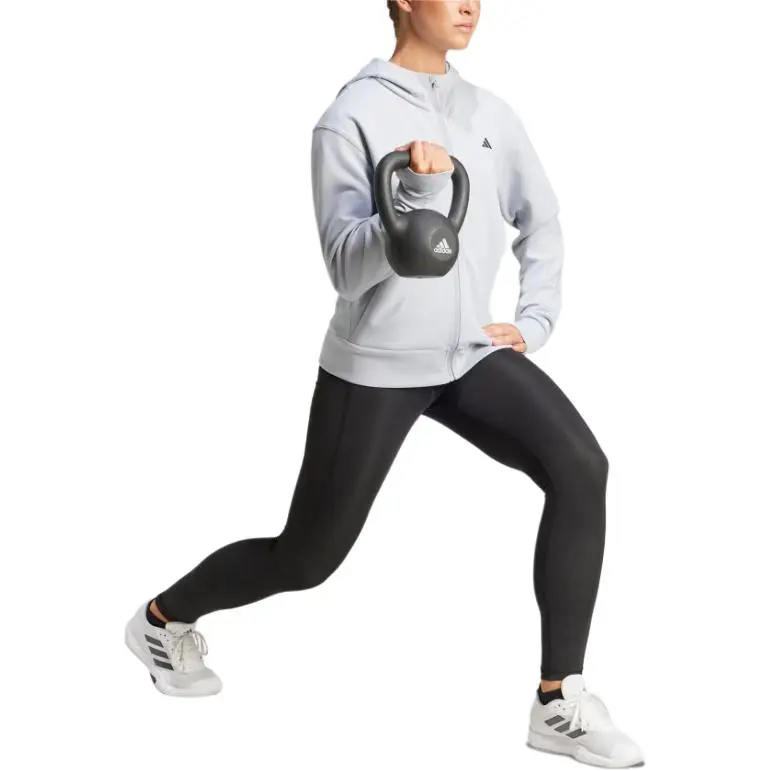 Adidas DESIGNED 4Climacool Training Full Zip Hooded Sweatshirt Jackets Coats Women's Halo Silver-3