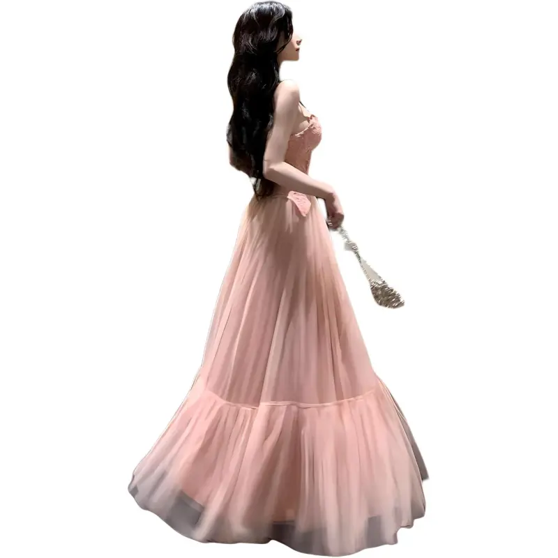 GUOZHEN Slip Dresses Women's Pink-2