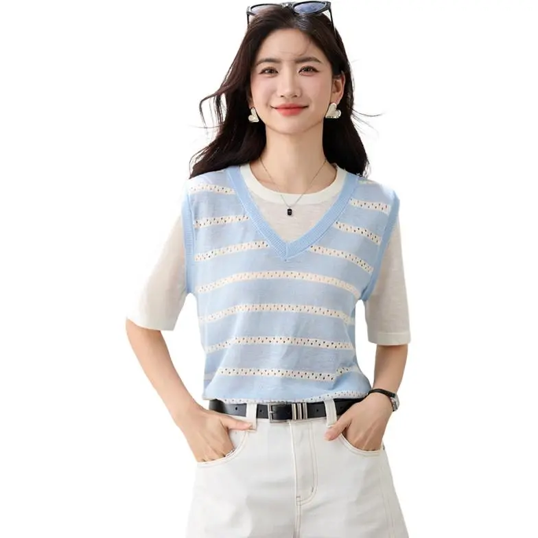 La Chapelle Knitwear Women's Light Blue-3