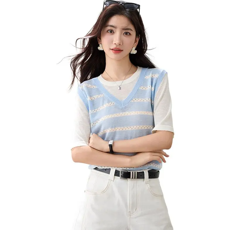 La Chapelle Knitwear Women's Light Blue-2