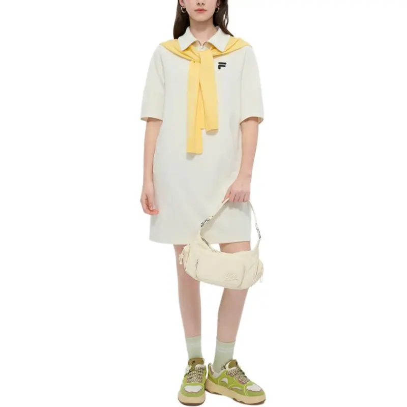 FILA FUSION LIFEFOB Collection Short Sleeved Dress Women's Ivory-2