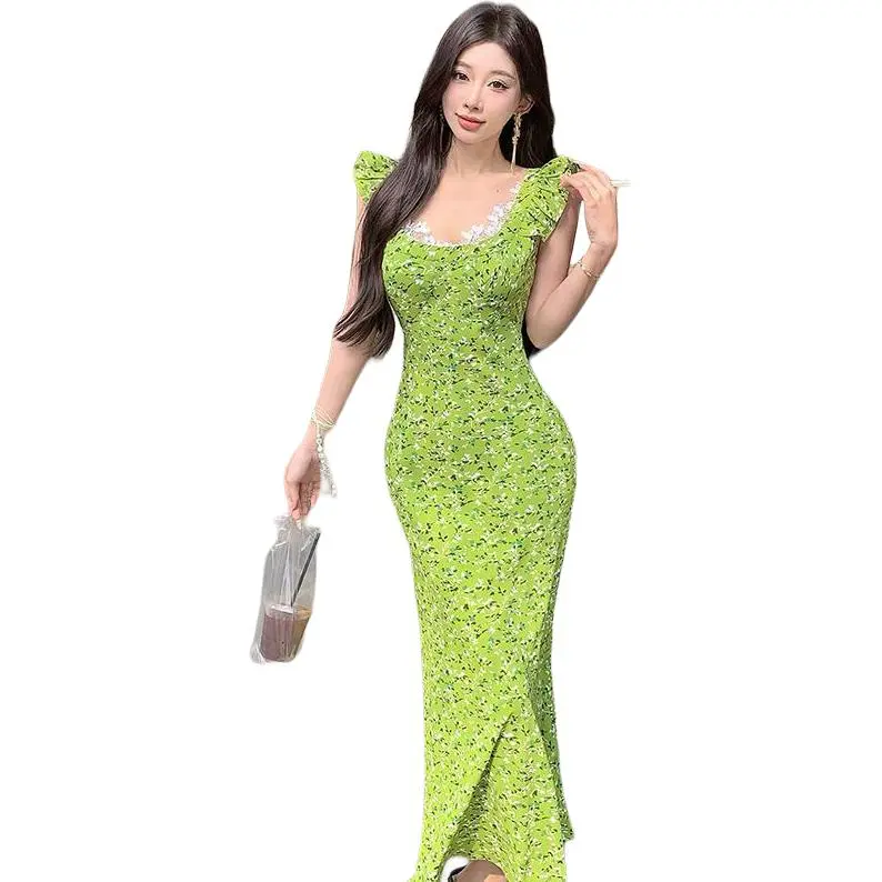 Dior Beauty Slip Dresses Women's Green-3