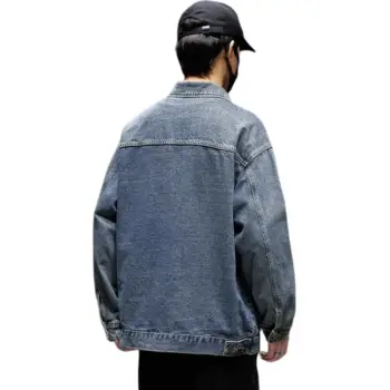 Tonlion Denim Jacket Unisex Vintage Blue