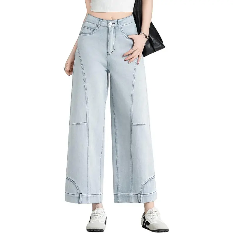 You cow me pants Jeans Women's White Blue-5