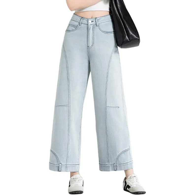 You cow me pants Jeans Women's White Blue-8