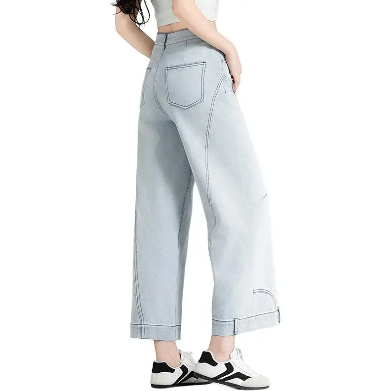 You cow me pants Jeans Women's White Blue-1