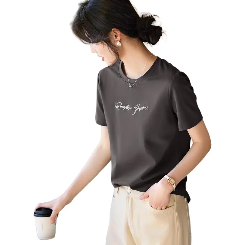 XWI T Shirts Women's Dark Gray-3