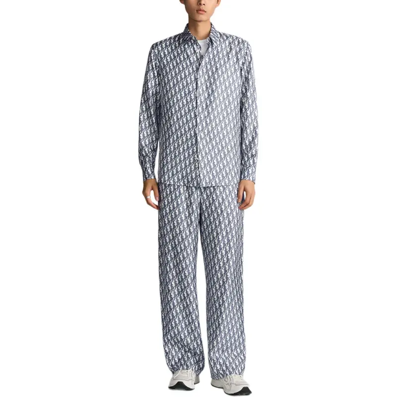 DIOR SS25 Pajama Pants Men's Blue-2