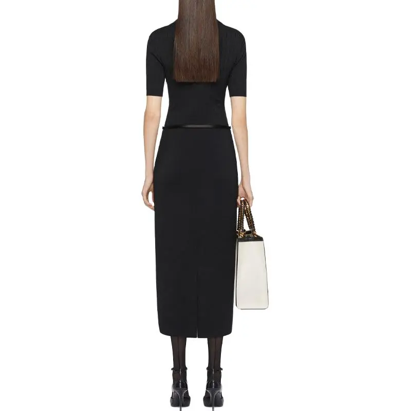 Givenchy Voyou Belt Long Polo Dress 'Black'-2
