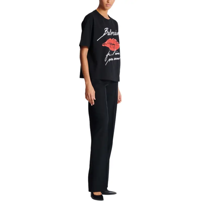 BALMAIN Kiss print T shirt-3