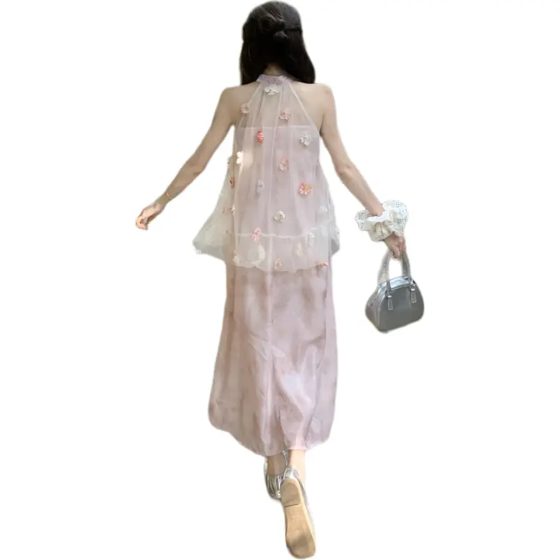 GOSO Sleeveless Dresses Women's Pink-1