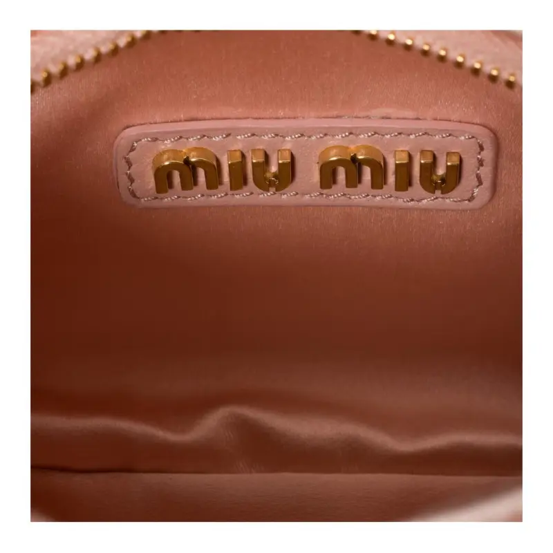 MIU MIU Wander Series Silk One Shoulder Handbag Mini Women's Rose Orchid Blossom Pink-4