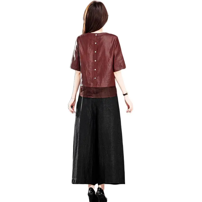 Yi Mengyuan Silk T shirt Women's Red-1