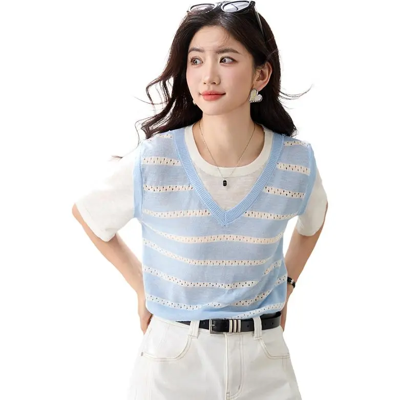 La Chapelle Knitwear Women's Light Blue-4