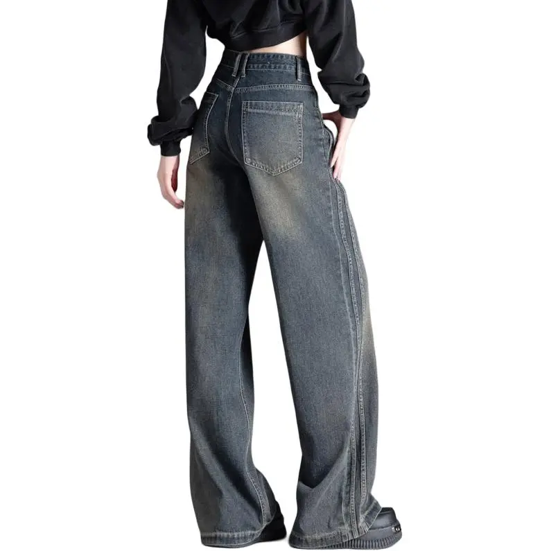 You Cow Me Pants Jeans Women's Nostalgic Blue-5