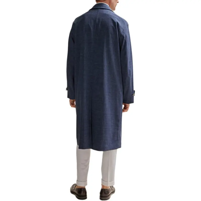 HUGO BOSS Regular-Fit Coat In A Virgin-Wool Blend Coats Men's Blue-2