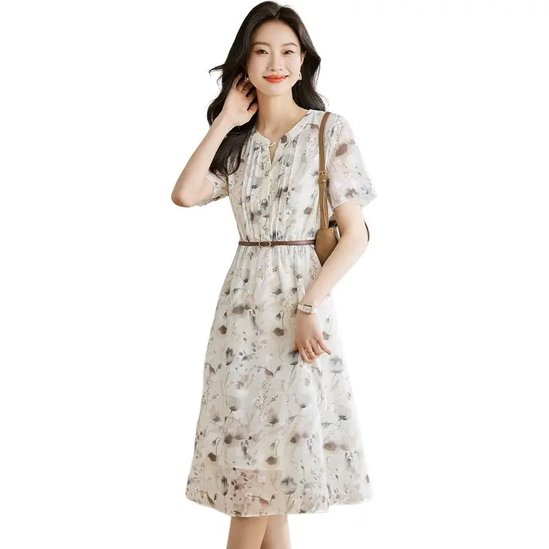 Mu Xiao Xin Short Sleeved Dress Women's-3
