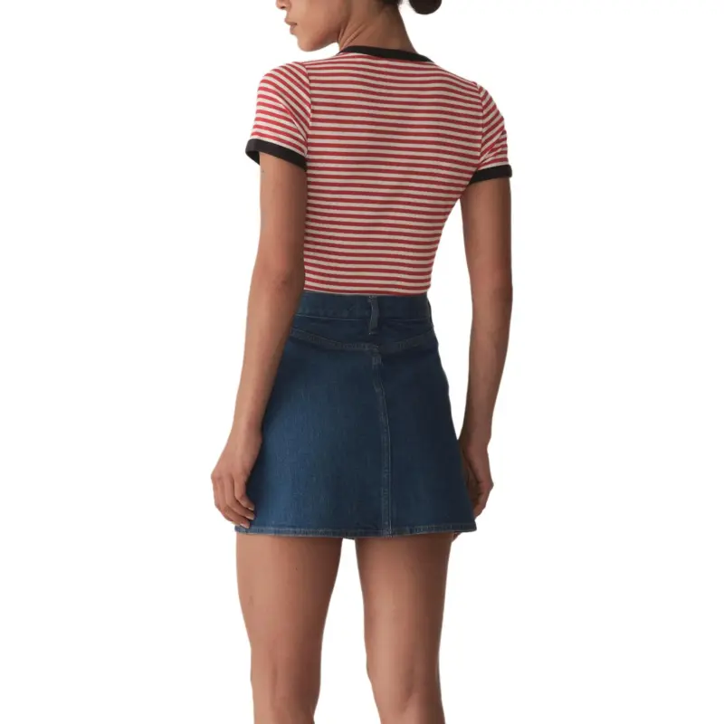 DOEN T Shirts Women's Red Nantucket Stripes-3