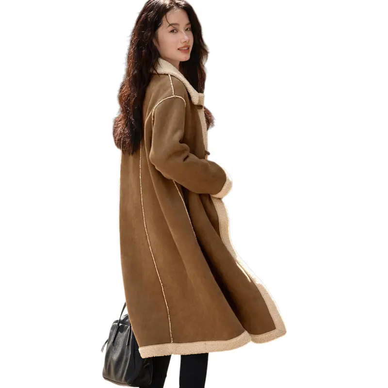 Mo Han Yi Mei Coats Women's Coffee-2