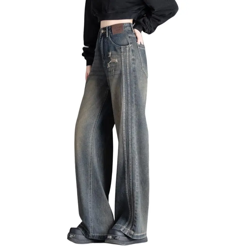 You Cow Me Pants Jeans Women's Nostalgic Blue-4