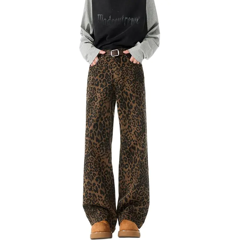 TUCANO Casual Pants Unisex Brown Leopard Print-2