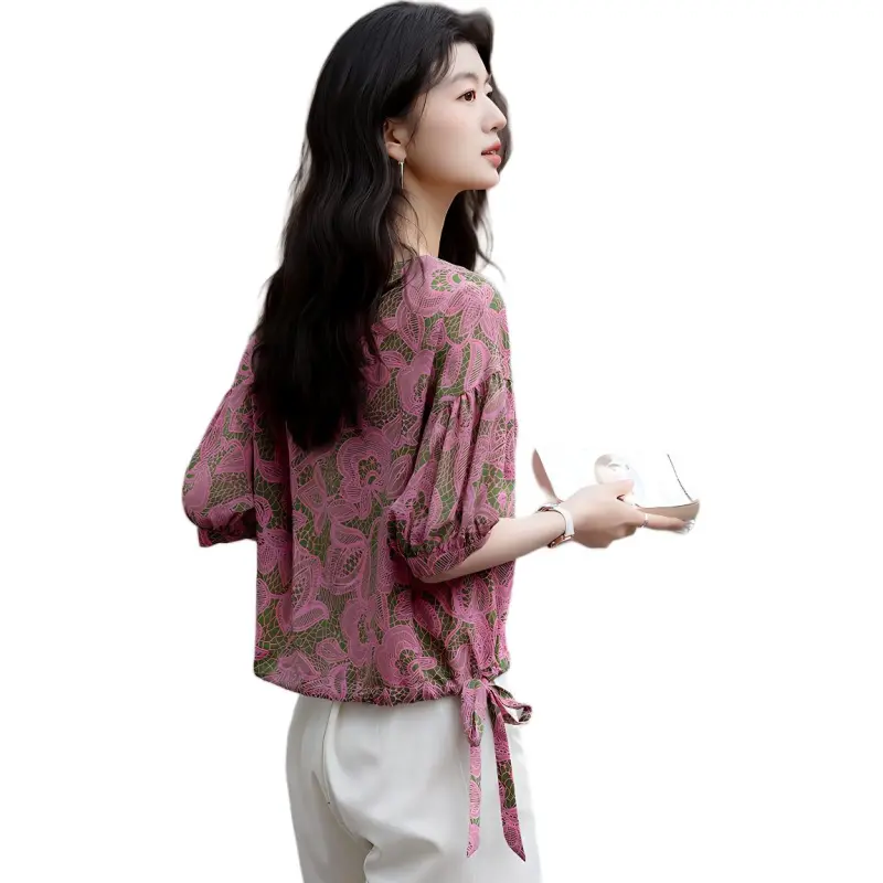 Flowers in water Shirts Women's Rouge Red-1