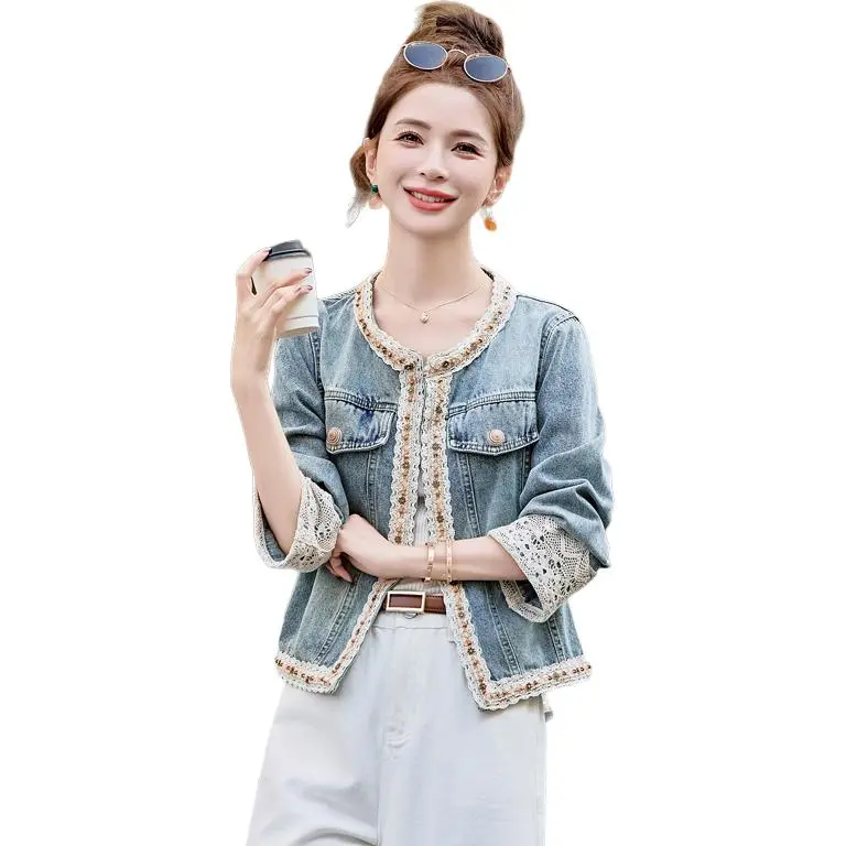 Fele.d Denim Jacket Women's Sky Blue-2