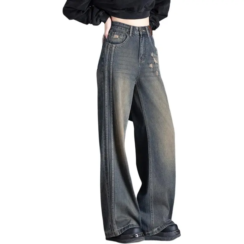 You Cow Me Pants Jeans Women's Nostalgic Blue-3