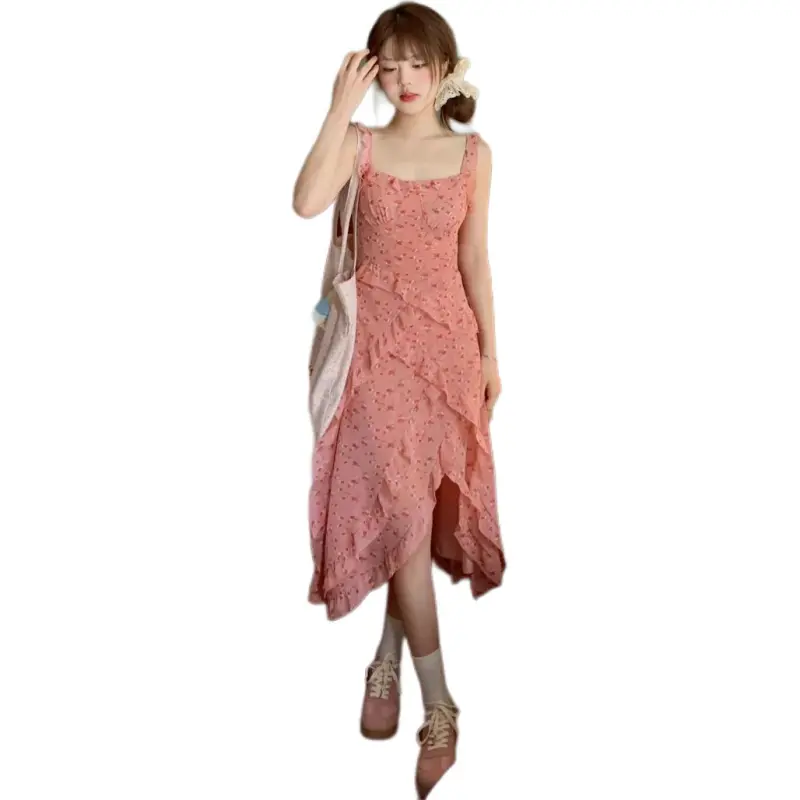 GOSO Slip Dresses Women's Pink-2