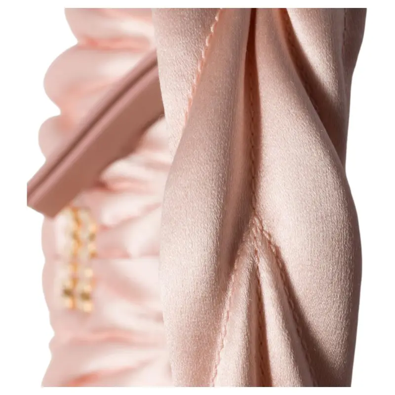 MIU MIU Wander Series Silk One Shoulder Handbag Mini Women's Rose Orchid Blossom Pink-3