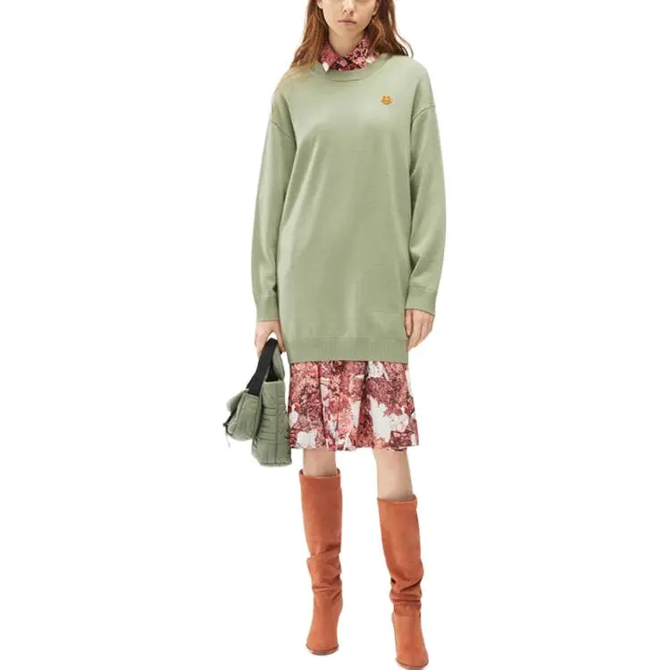 KENZO FW21 Long Sleeved Dress Women's Tea Green-1