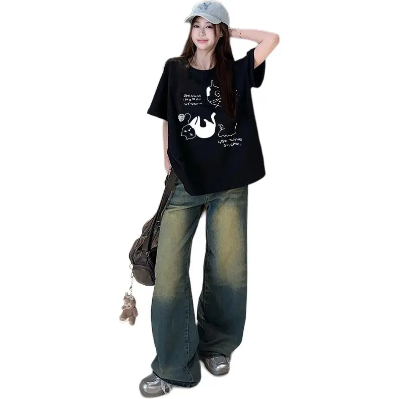 Mu Xiao Xin Drop Shoulder Sleeve T Shirt Women's-7